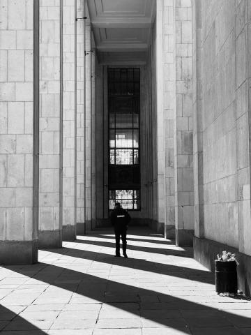 Security Guard in corridor